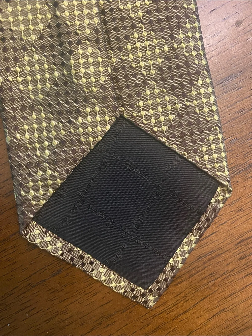 Ermenegildo Zegna Brown and Gold Geometric Silk Tie